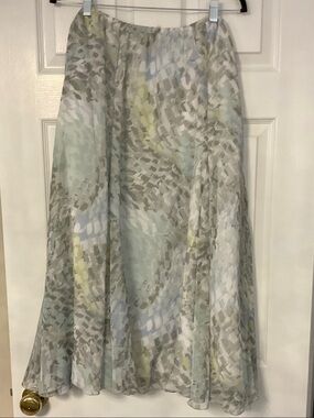 Ruby Rd. Pastel Wave Print A-Line Skirt